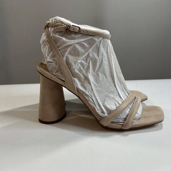 Sam Edelman Women’s 9.5 Cappuccino Suede Kia Strappy Block Heel Sandals - Picture 4 of 9